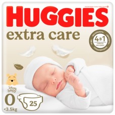 Підгузки Huggies Extra Care 0 (< 3,5 кг) 25шт (5029053548647)