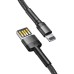 Дата кабель USB 2.0 AM to Lightning 1.0m 2.4A Cafule Special Edition Black-Grey Baseus (CALKLF-GG1)