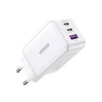 Зарядний пристрій Ugreen USB-A+2*USB-C 65W GaN Tech Fast White (CD224/15334)