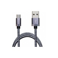 Дата кабель USB 2.0 AM to Micro 5P 1.0m 3A silver black Grand-X (FM07SB)