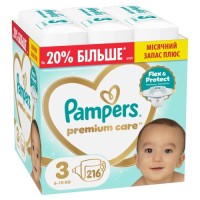 Підгузки Pampers Premium Care Розмір 3 (6-10 кг) 216 шт (8006530223539)