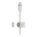 Дата кабель USB-C to Lightning 1.0m BRAIDED SILICONE white Belkin (CAA011BT1MWH)