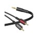 Кабель мультимедійний 3.5mm M to 2xRCA 1.5m BL11 Black BOROFONE (6974443382204)