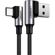 Дата кабель USB 2.0 AM to USB-C 3.0m 3A 90° corner US176 black Ugreen (70875)
