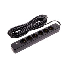 Мережевий фільтр живлення PowerPlant 10м, 6 розеток,USB, Type-C (YS-N6086/10c) (EX610693)