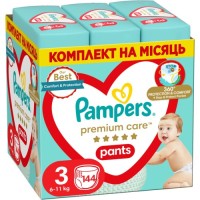 Підгузки Pampers Premium Care Pants Midi Розмір 3 (6-11 кг) 144 шт (8006540490891)