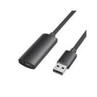 Дата кабель USB 2.0 AM/AF 5.0m Active black Vention (CBKBJ)