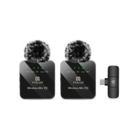 Мікрофон Puluz для телефону приймач Type-C і два мікрофони Black (PU648B)