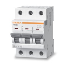 Автоматичний вимикач Videx RS6 RESIST 3п 40А 6кА С (VF-RS6-AV3C40)