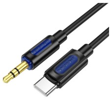 Кабель мультимедійний USB-C to 3.5mm M 1.0m silicone BL20 black BOROFONE (6941991114410)