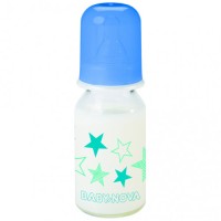 Пляшечка для годування Baby-Nova Декор скляна 125 мл Синя (3960332)