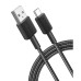 Дата кабель USB 2.0 AM to USB-C 1.8m nylon 322 black Anker (A81H6G11)