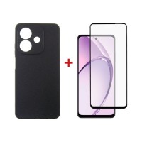 Чохол до мобільного телефона Dengos Carbon + glass Oppo A40m/A40 Black (DG-KM-159)