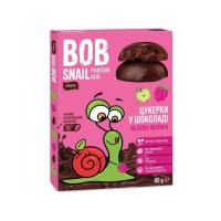 Цукерка Bob Snail Равлик Боб яблучно-малинові в чорному шоколаді 60 г (1740466)