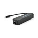 Концентратор Voltronic USB-C to 3xUSB 3.0 + RJ45 1000Mbps black (YT-TCA3H3+Et-W)