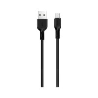 Дата кабель USB 2.0 AM to Micro 5P 2.0m 2A PVC X20 black HOCO (6957531068884)