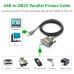 Кабель для принтера USB 2.0 to DB25 2.0m US167 black Ugreen (20224)