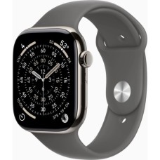 Смарт-годинник Apple Watch Series 11 GPS + Cellular 46mm Natural Titanium Case with Stone Grey Sport Band - S/M (MFCW4RK/A)