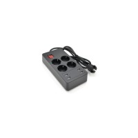 Мережевий фільтр живлення Voltronic 4 роз, 4USB 5V-2.4A, 250V/4000W Black (P-EU4U4S-4000W)