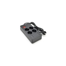 Мережевий фільтр живлення Voltronic 4 роз, 4USB 5V-2.4A, 250V/4000W Black (P-EU4U4S-4000W)