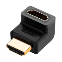 Перехідник HDMI M to HDMI F 90° corner UP HD112 black Ugreen (20110)