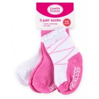Шкарпетки Luvable Friends 3 пари нескользящие, для дівчаток (02316.6-12 F)