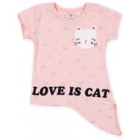 Футболка дитяча Haknur "Love is cat" (5754-104G-peach)