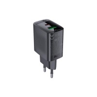 Зарядний пристрій Acefast A78 1xUSB-C PD20W + 1xUSB-A GaN Black (6974316283256)