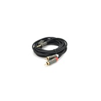 Кабель мультимедійний 3.5mm M to 2xRCA M 5.0m black VEGGIEG (YT-AR2-5)