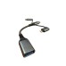 Дата кабель OTG USB 3.0 AF to USB-C + Micro 5P + Lightning 0.11m 60W XoKo (XK-AC-155)