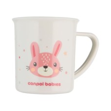 Набір дитячого посуду Canpol babies CUTE ANIMALS кружка пластикова, рожева (4/413_pin2)