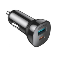 Зарядний пристрій Choetech 2xUSB 38W (USB-C+USB-A) PD 20W+QC3.0 18W black (TC0005-101-BK)