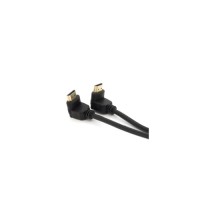 Кабель мультимедійний HDMI M to HDMI M 1.0m V1.4 90° corner black Merlion (YT-HDMI-1.0m/90°-90°)
