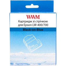 Стрічка для принтера етикеток WWM для Epson LW-400/700 9mm х 8m Black-on-Blue (WWM-SC9B)