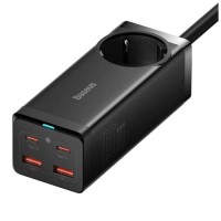 Зарядний пристрій Baseus AC + 2xUSB-C 100W + 2xUSB + cable USB-C to USB-C 100W 1.0m black (PSZM000401)