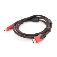 Кабель мультимедійний HDMI M to HDMI M 1.5m V1.4 black/red Merlion (YT-HDMI(M)/(M)NY/RD-1.5m)