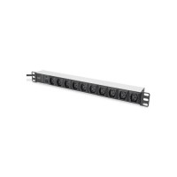 Силовий блок 19" 1U w/PDU 10xC13, 10A, 250V, вилка C14 Digitus (DN-95404)