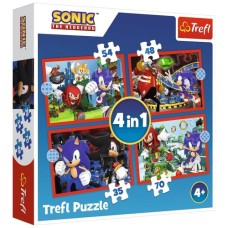 Пазл Trefl Sonic Пригоди Соніка 4 in 1 (35, 48, 54, 70) елемента (5900511346251)