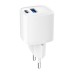 Зарядний пристрій Gembird 1xUSB-C PD20W + 1xUSB QC3.0 white (TA-UC-PDQC20-W-01)
