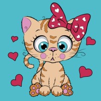 Картина по номерам Santi Рудий котик 25*25 см неонові фарби (954600)