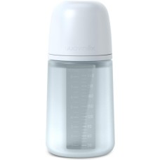 Пляшечка для годування Suavinex Colour Essence, 240 мл, силіконова, 240 мл, фізіологічна соска повільний потік, , світло-блакитн (308653)