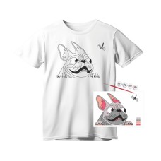 Набір для творчості Rosa футболка-розмальовка, Мопс, бавовна 100, розмір S (4823098542087)