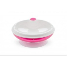 Набір дитячого посуду Nuvita тарелка с подогревом 6м+ розовая (NV1427Pink)