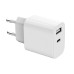 Зарядний пристрій Gembird 1xUSB-A+1xUSB-C 5V/2.4A (12W) white (TA-UC-2AC12-01)