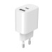 Зарядний пристрій Gembird 1xUSB-A+1xUSB-C 5V/2.4A (12W) white (TA-UC-2AC12-01)