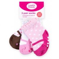 Шкарпетки Luvable Friends 3 пари нескользящие, для дівчаток (23117.0-6 F)