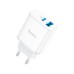 Зарядний пристрій HOCO C105A Stage 1xUSB-C PD20W + 1xUSB QC3.0 + cable USB-C to USB-C White (6931474782922)