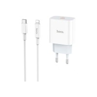Зарядний пристрій HOCO C76A Plus Speed Source USB-C PD20W + cable USB-C to Lightning White (6931474746924)