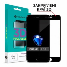 Скло захисне MakeFuture 3D Apple iPhone 7/8 Black (MG3D-AI7/8B)