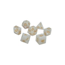 Набір кубиків для настільних ігор Games 7 Days Pearl 7 Dice Set - White (w-gold) (g7dpearl09)